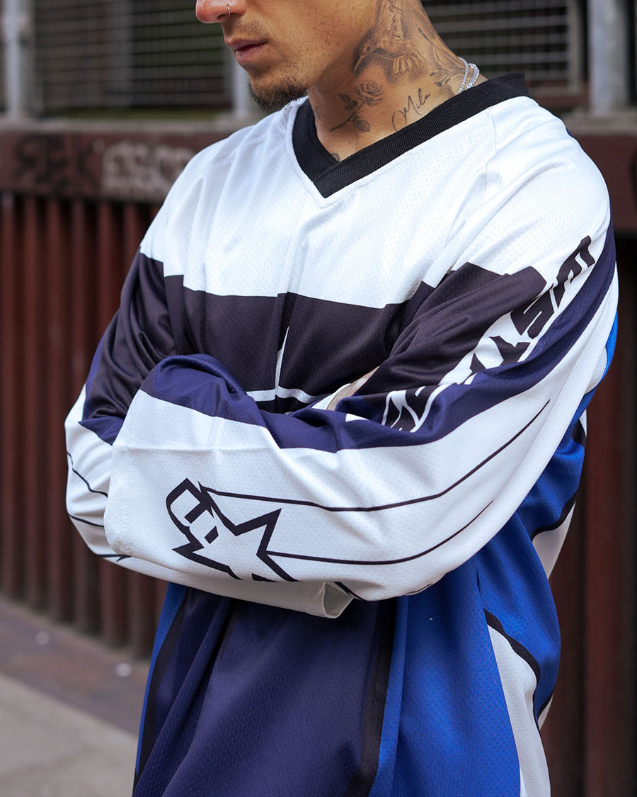 WSTARS Nova: Oversized Navy & White Streetwear Jersey