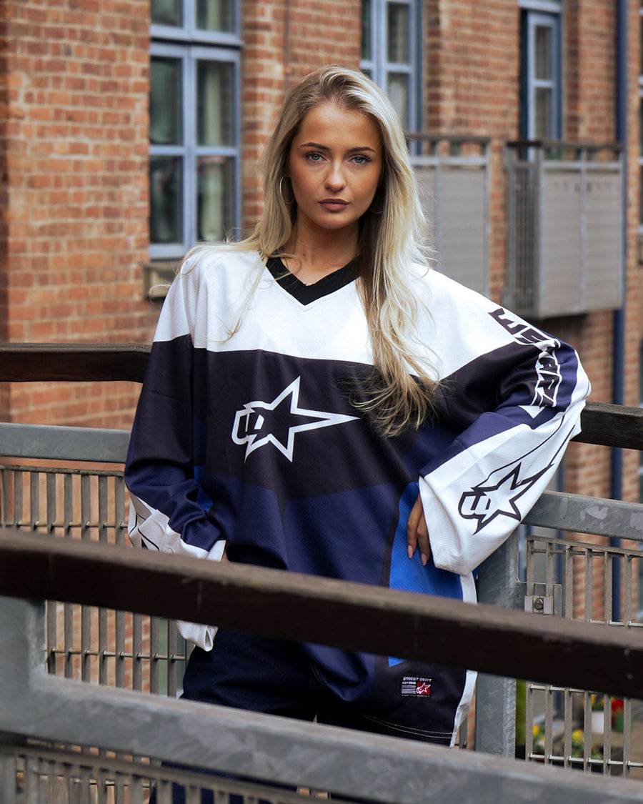 WSTARS Nova: Oversized Navy & White Streetwear Jersey