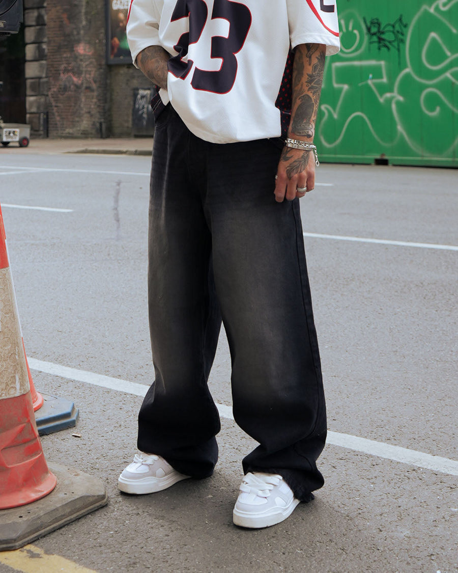 Black Washed Super Baggy Denim