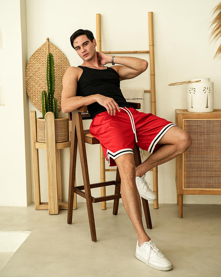 Hypermesh Fire Red Unisex Mesh Shorts