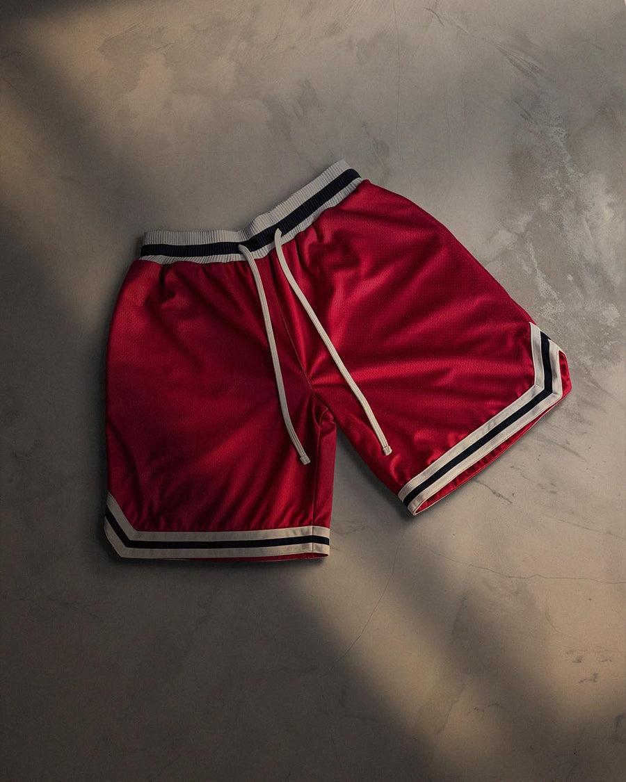 Hypermesh Fire Red Unisex Mesh Shorts