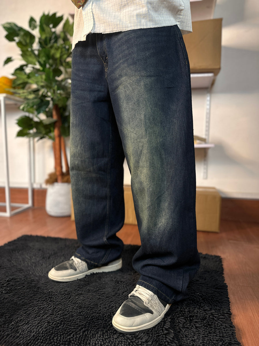 UNISEX Blue Driftwood Baggy Denim Jeans