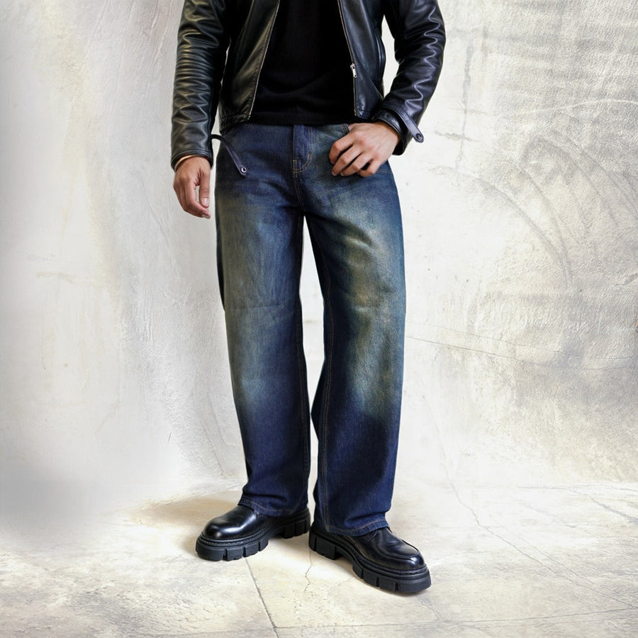 UNISEX Blue Driftwood Baggy Denim Jeans